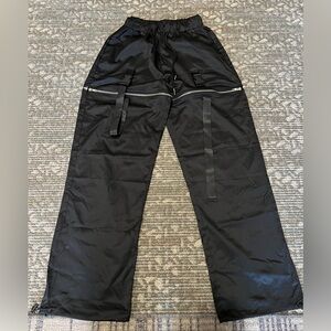 Black Cargo Pants with Straps
